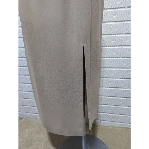 Talbots Women's Tan 2 Piece Set Lined Beaded Top and Maxi Skirt Size 10 - Picture 2 of 10